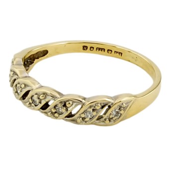 9ct gold Diamond half eternity Ring size M